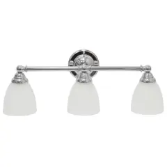 Lalia Home Essentix 3 Light Clear Shade Vanity Chrome