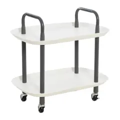 Hello Honey&reg; Main + Mesa&trade; 2-Tier Modern Plastic and Metal Trolley White and Dark Gray