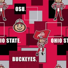 NCAA Ohio State University Buckeyes Block Cotton Fabric