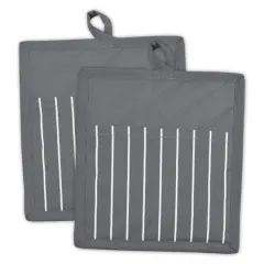 DII&reg; Chef Stripe Potholders, 2ct. Gray