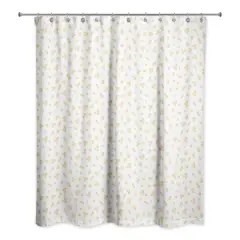 Daisy Pattern Shower Curtain Yellow