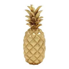 Gold Polystone Traditional Decorative Pineapple , 18" x 7" x 7"