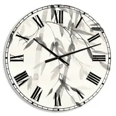 Designart 'Simplist Bamboo Leaves V Lodge Wall Clock