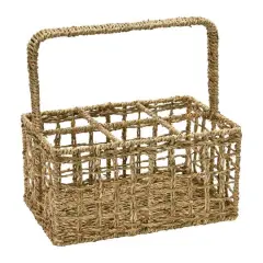 Hello Honey&reg; Natural Handwoven Seagrass 6 Section Caddy with Handle