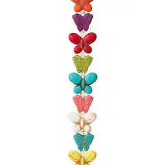 Multicolor Reconstituted Dyed Stone Butterfly Beads, 12mm by Bead Landing&trade;