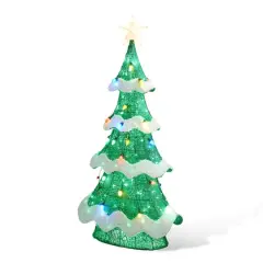 Glitzhome&reg; 4.5ft. Lighted Christmas 3D Mesh Tree Outdoor D&eacute;cor