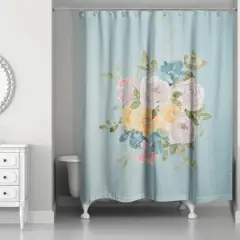 Flowers Colorful Watercolor 71" x 74" Shower Curtain