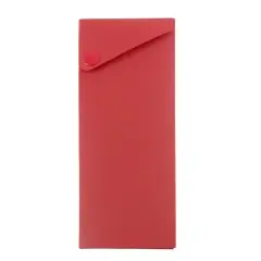 JAM Paper Sliding Pencil Case with Button Snap, 6ct. Red