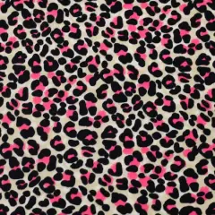 Fabric Merchants Pink Leopard Print Double Brushed Stretch Fabric