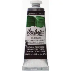 Grumbacher&reg; Pre-Tested Professional&reg; Oil Color Paint, 37mL Chromium Oxide Green