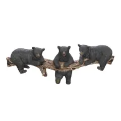 18.5" Black Bear Trio Hooks Wall Plaque