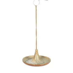 Hello Honey&reg; 6.75" Tan Stoneware Bird Feeder with Jute Hanger