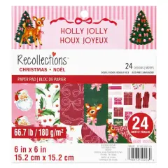 6" x 6" Holly Jolly Double-Sided Paper Pad, 24 Sheets by Recollections&trade;