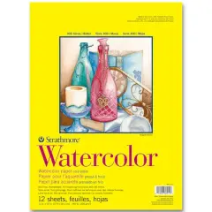 Strathmore Watercolor Paper Pad, 300 Series, Tape-Bound, 12 Sheets, 11" x 15"