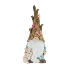24.75" Tree Trunk Gnome Statue