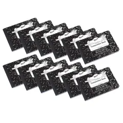 Pacon&reg; 7.5" x 5" Black Marble Ruled Junior Composition Book, 12ct.