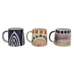 Hello Honey&reg; 4.25" Geometric Print Stoneware Mug Set