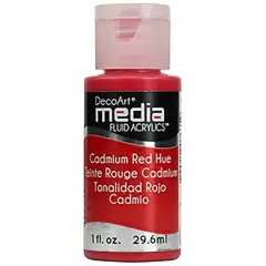 DecoArt Media&reg; Fluid Acrylic Paint, 1oz. Cadmium Red Hue
