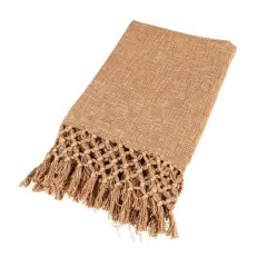 Hello Honey&reg; 60" Bohemian Cotton Slub Throw with Crochet & Fringe