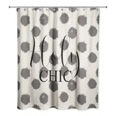 Holy Chic Polka Dots Shower Curtain Black/White