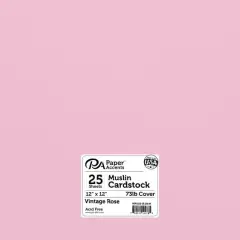 PA Paper&trade; Accents 12" x 12" Muslin 73lb. Cardstock, 25 Sheets Vintage Rose