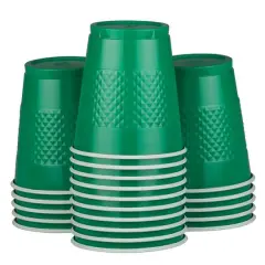 JAM Paper 12oz.Plastic Party Cups, 20ct. Green