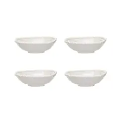 Hello Honey&reg; 10.5" White Stoneware Colander with Twisted Edge, 4ct.