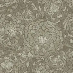 RoomMates Zen Dahlia Peel & Stick Wallpaper Brown