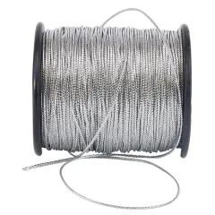 JAM Paper 1/16" Home D&eacute;cor Trimmings Metallic Braided Cord Silver