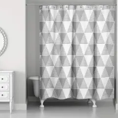 Triangles Shower Curtain Gray