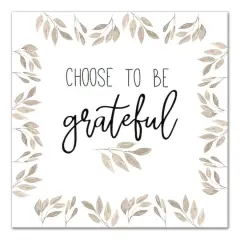 Be Grateful Fall Leaves Canvas Wall Art