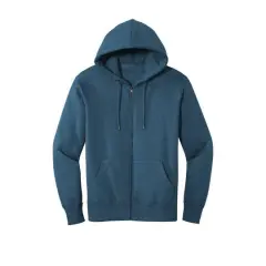 District&reg; Perfect Weight&reg; Fleece Full-Zip Hoodie Heathered Poseidon Blue