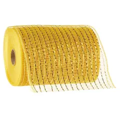5.5" x 45ft. Mustard Mesh Ribbon by Celebrate It&trade;
