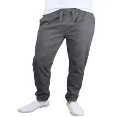 Galaxy By Harvic Slim Fit Basic Stretch Twill Men's Joggers Dark Grey