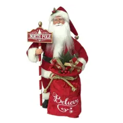15" North Pole Believe Santa Claus Decoration