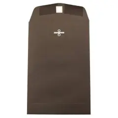 JAM Paper 6" x 9" Chocolate Brown Recycled Premium Invitation Envelopes with Clasp Closure