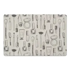 Makeup Icons Floor Mat White
