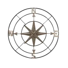 Gray Compass Metal Farmhouse Wall Decor