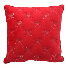 16" x 16" Red Velvet Bow Throw Pillow by Ashland&reg;