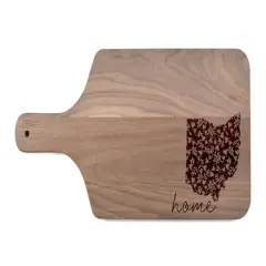 17" Floral Home State Walnut Paddle Cutting Board Ohio