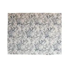 Hello Honey&reg; 60" Blue &White Toile Pattern Cotton Chambray Throw