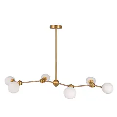 Hello Honey&reg; 63.5" Brushed Gold Sputnik Opal Glass Chandelier
