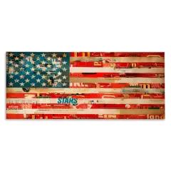 Stupell Industries Patriotic Collaged Flag Canvas Wall Art