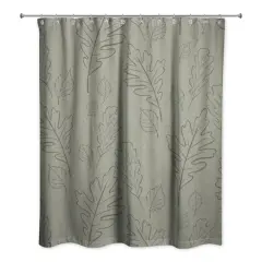 Green Large Leaves Shower Curtain