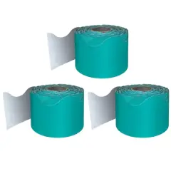 Carson Dellosa&reg; Teal Rolled Scalloped Border, 195ft.