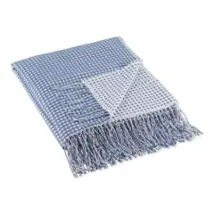 DII&reg; Stonewash Blue & White Waffle Knit Throw