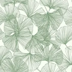 RoomMates Gingko Leaves Peel & Stick Wallpaper Green