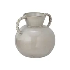 Hello Honey&reg; 9.25" Cream Reactive Glaze Stoneware Vase with Twisted Handle
