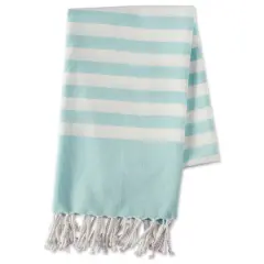 DII&reg; Striped Fouta Towel with Fringe Aqua