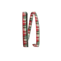 JAM Paper 3/8" x 25yd. Traditional Sparkle Plaid Ribbon